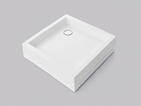 Cădiță de duș mărime 80x80 cm culoare alb lucios formă pătrată din acril sanitar model Raisa White [2]