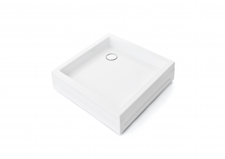 Cădiță de duș mărime 80x80 cm culoare alb lucios formă pătrată din acril sanitar model Raisa White [1]