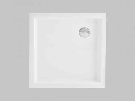 Cădiță de duș mărime 80x80 cm culoare alb lucios formă pătrată din acril sanitar model Raisa White [7]