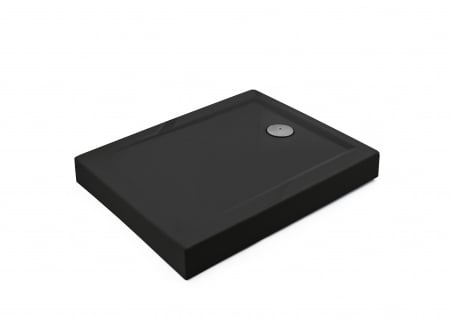 Cădiță de duș mărime 70x100 cm culoare negru lucios formă dreptunghiulară din acril sanitar model Achile Black [3]