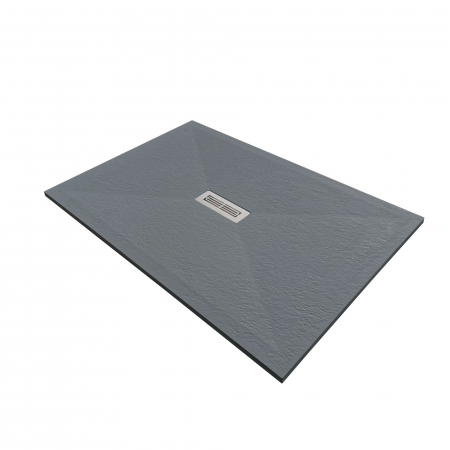 Cădiță de duș mărime 80x100 cm  culoare gri mat formă dreptunghiulară din compozit model Electra Grey [2]