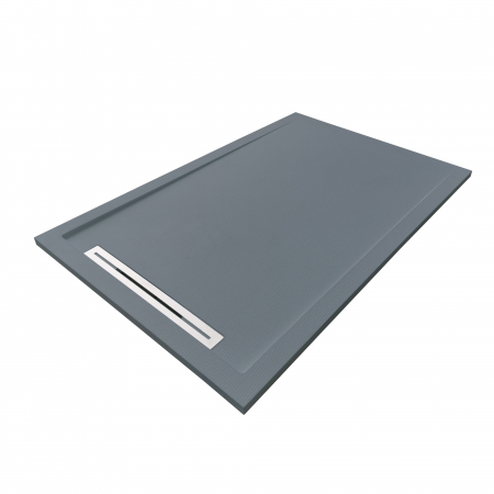 Cădiță duș mărime 80x100 cm  culoare gri mat formă dreptunghiulară din compozit model Freya Grey [1]