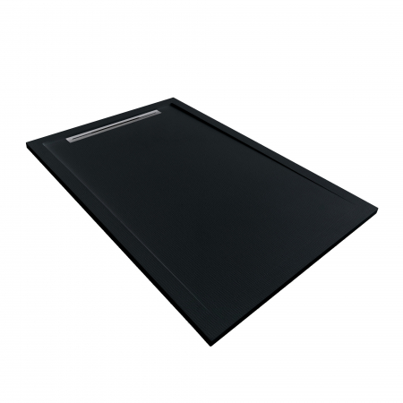 Cădiță duș mărime 70x120 cm  culoare negru mat formă dreptunghiulară din compozit model Freya Black [2]