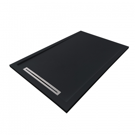 Cădiță duș mărime 70x120 cm  culoare negru mat formă dreptunghiulară din compozit model Freya Black [1]