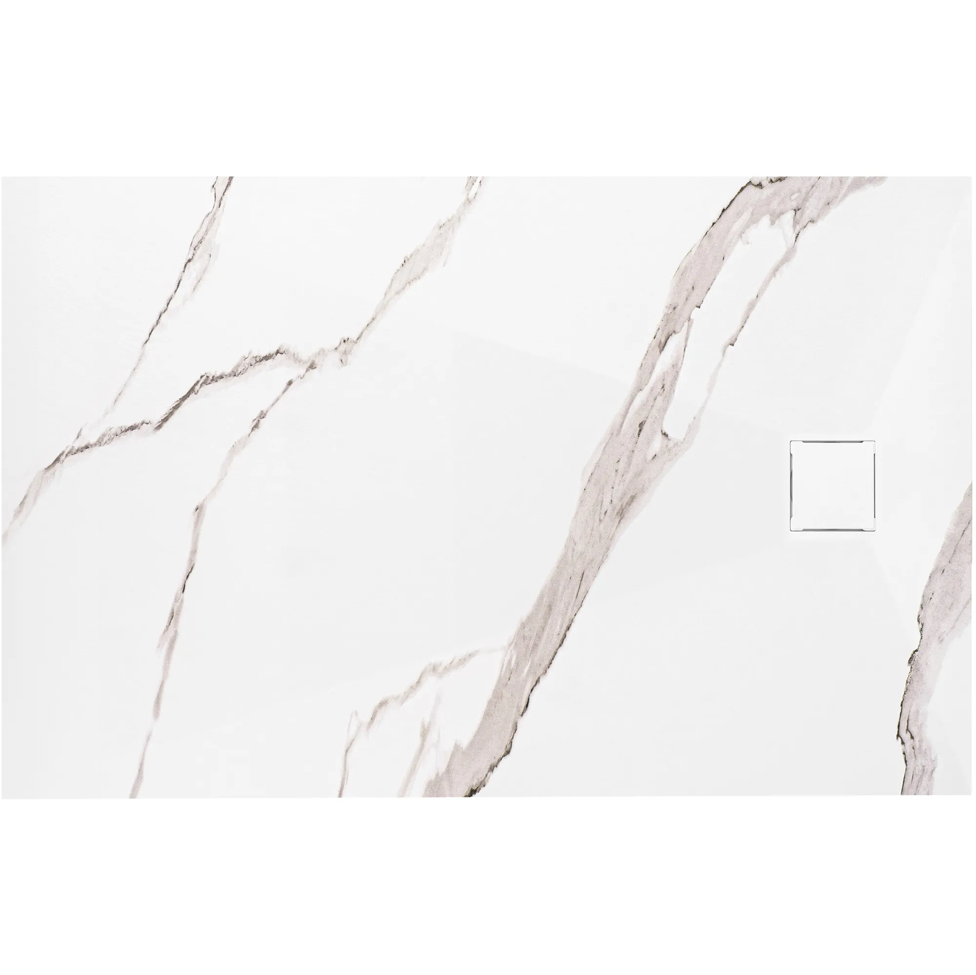DUȘ - Cădiță duș mărime 80x100 cm finisaj imitație de piatră formă dreptunghiulară model Magnum Carrara White