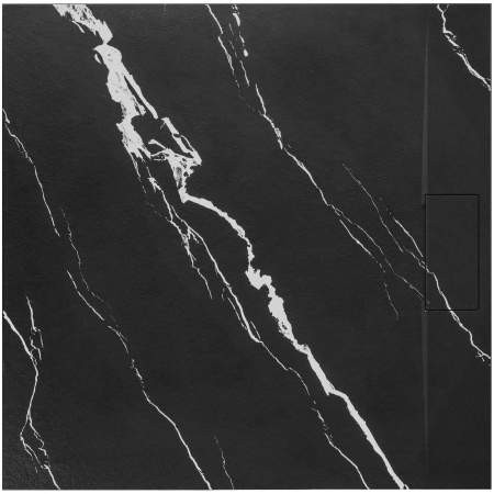 DUȘ - Cădiță duș mărime 90x90 cm finisaj imitație de piatră formă pătrată din acril mineral model Bazalt Carrara Black