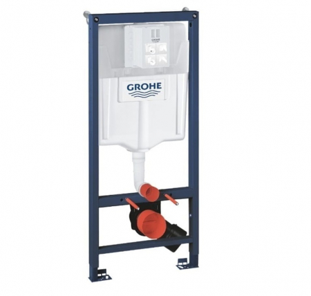 Cadru cu rezervor încastrat pentru wc + clapetă de acționare inclusă culoare crom model oval - Grohe [1]