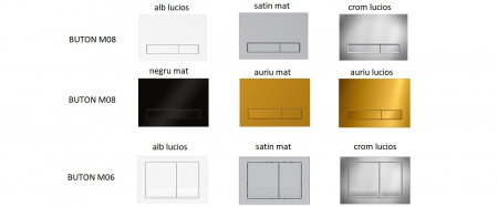 Cadru cu rezervor încastrat pentru wc + clapetă de acționare inclusă culoare negru mat și alb model pătrat M08 V1 Negru Mat/Alb - KKPOL [4]