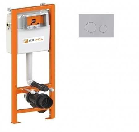 PROMOȚII - Cadru cu rezervor încastrat pentru wc + clapetă de acționare inclusă culoare satin mat model rotund M11 Satin Mat - KKPOL