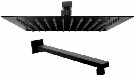 DUȘ - Pară duș mărime 30x30 cm culoare neagră cu suport și furtun model Ultra Slim Square Black