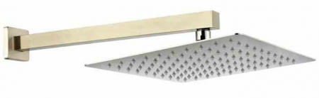 Pară duș mărime 30x30 cm culoare aurie cu suport și furtun model Ultra Slim Square Gold [2]