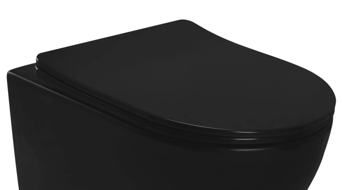 Capac vas wc culoare negru mat model închidere lentă Duroplast Soft Close Black Mat [1]