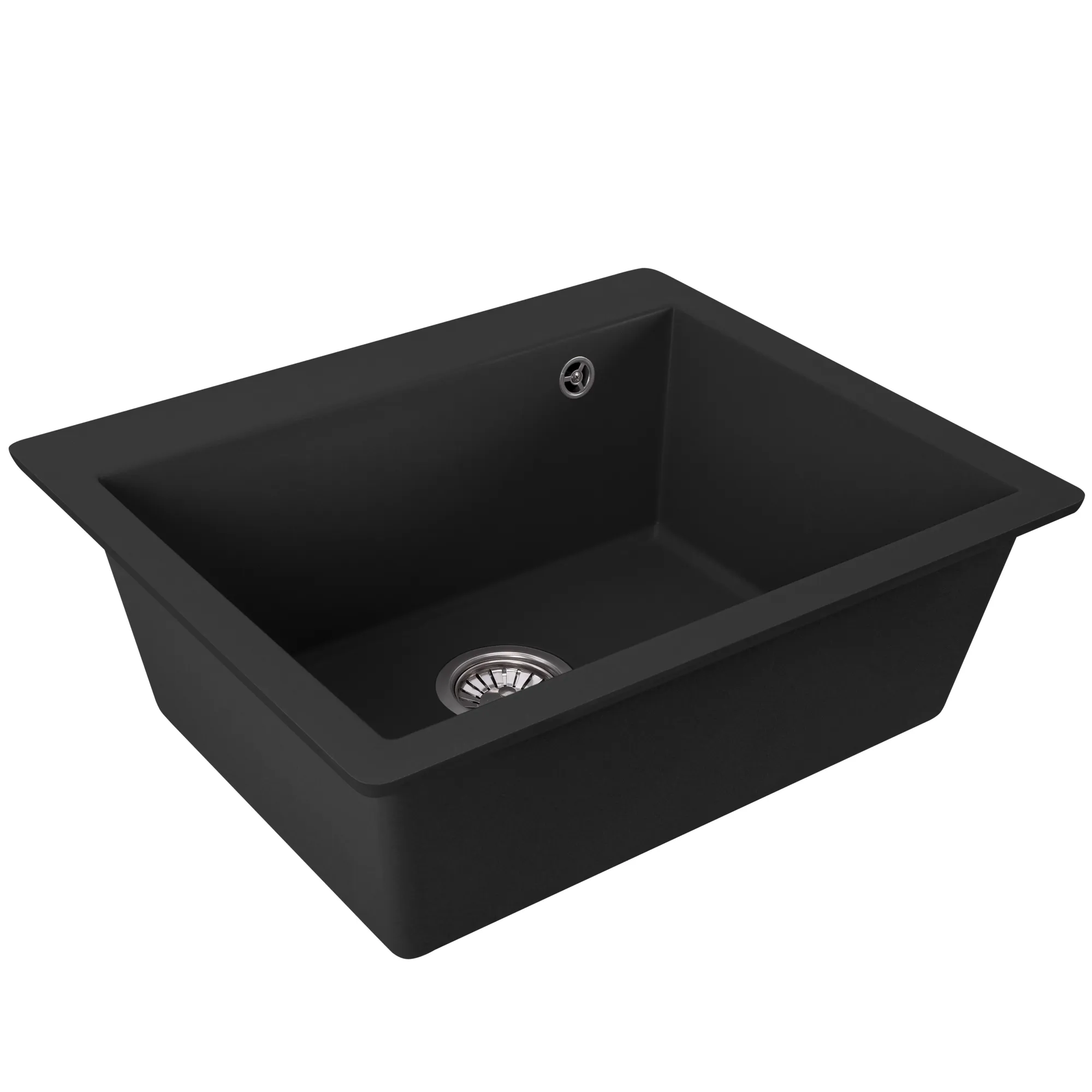 Chiuvetă bucătărie granit formă dreptunghiulară lungime 60 cm culoare neagră model Lin Black [1]