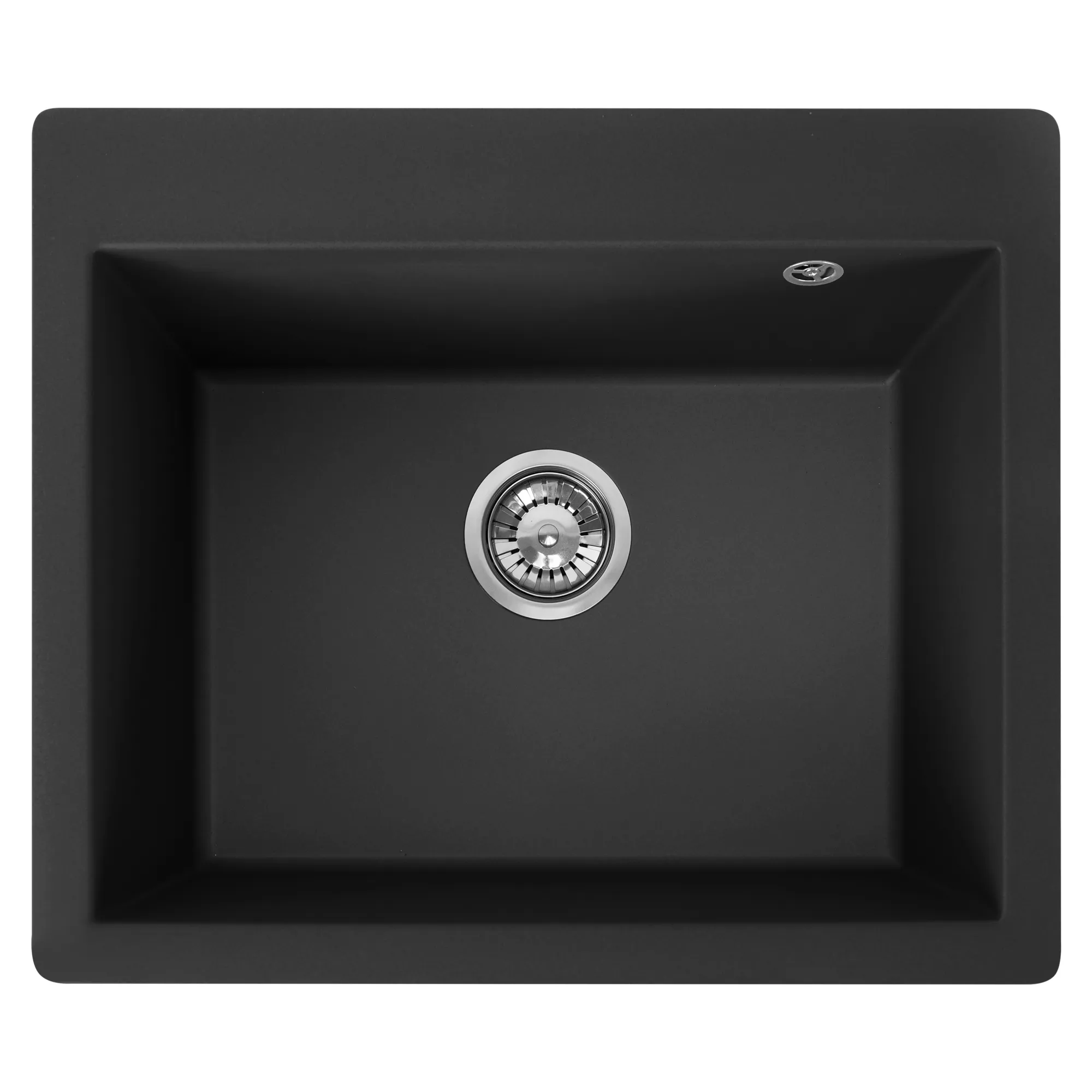 Chiuvete bucătărie - Chiuvetă bucătărie granit formă dreptunghiulară lungime 60 cm culoare neagră model Lin Black