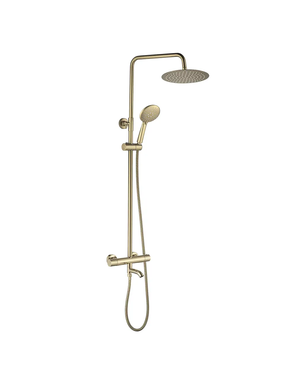 BATERII SANITARE - Coloana de duș cu termostat finisaj auriu lucios model Lungo Diamond Gold