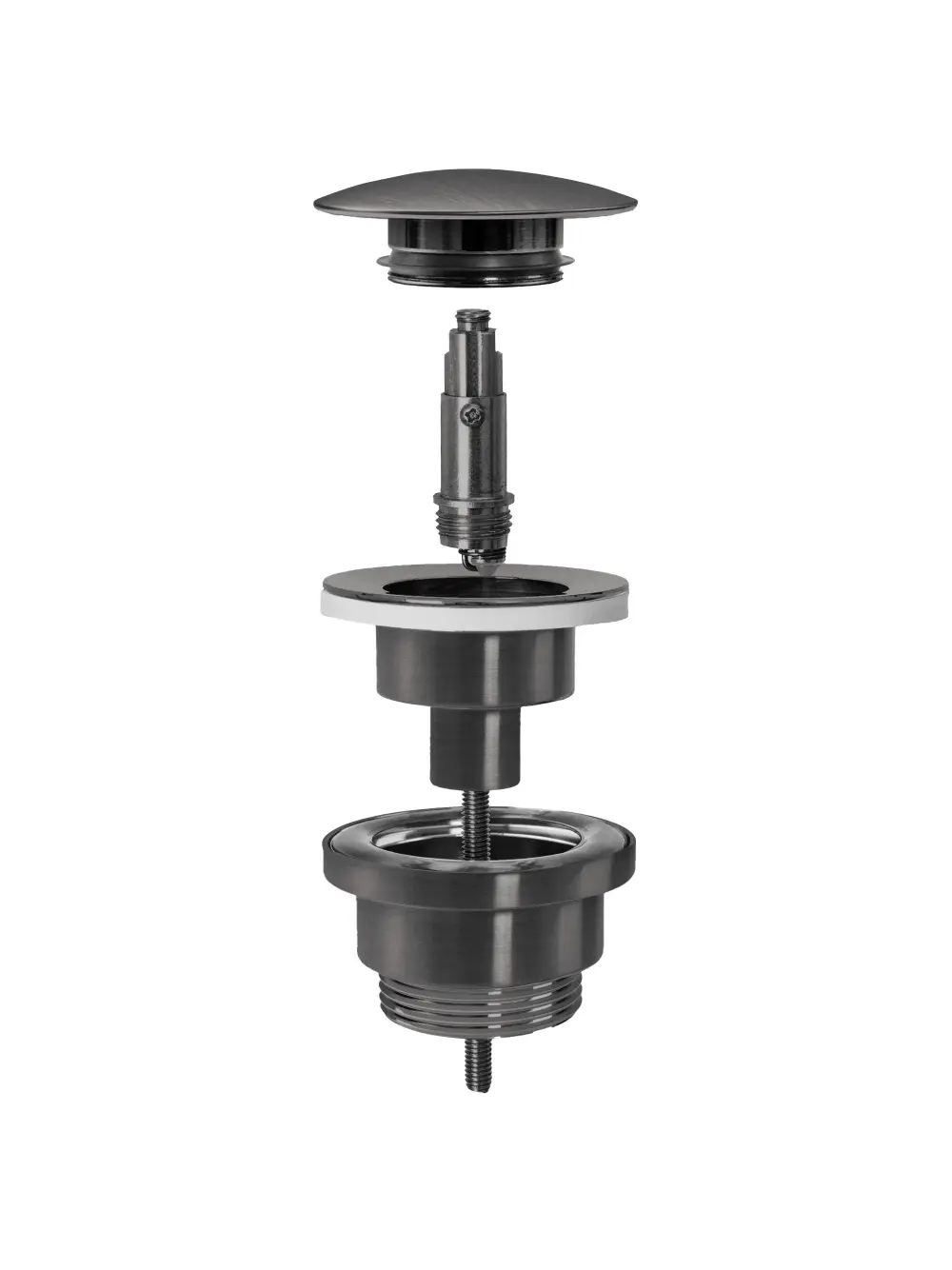 Dop pentru lavoar universal culoare titan periat cu închidere click-clack model Ventil Titan Brush [1]