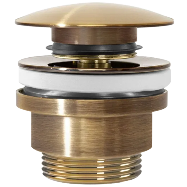 CHIUVETE / LAVOARE - Dop pentru lavoar universal culoare auriu periat antic cu închidere click-clack model Ventil Antique Gold Brushed