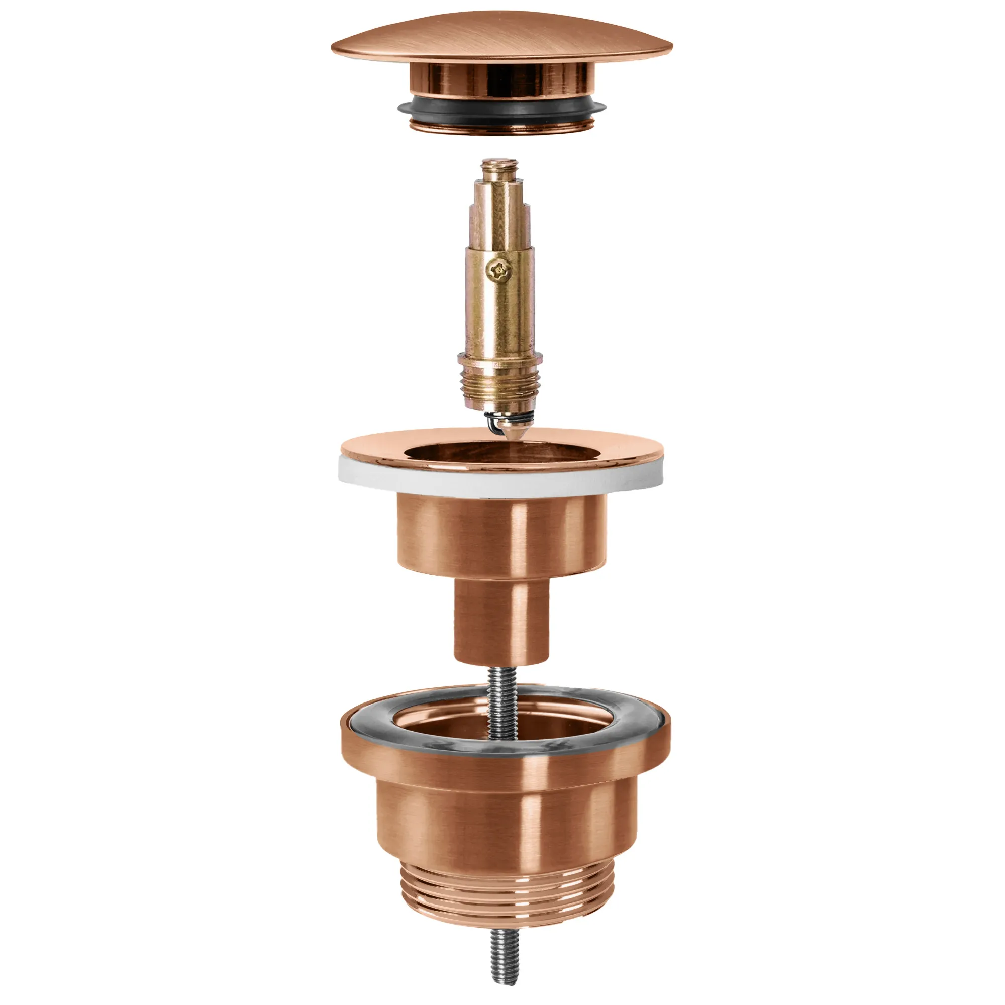 Dop pentru lavoar universal finisaj cupru periat cu închidere click-clack model Ventil Copper Brushed [1]