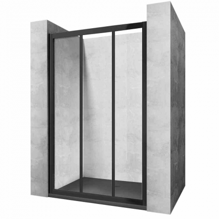 DUȘ - Ușă duș culisantă mărime 90 cm culoare negru mat sticlă securizată de 4 mm model Alex Black