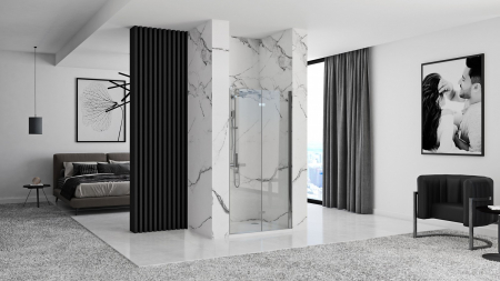 Ușă cabină duș pliabilă mărime 80 cm culoare crom lucios sticlă securizată de 6 mm model Molier Chrome [2]