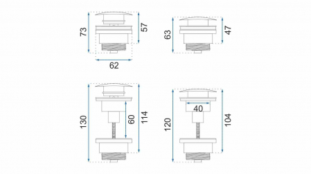 Dop pentru lavoar universal culoare crom lucios cu închidere click-clack model Ventil Chrome [3]