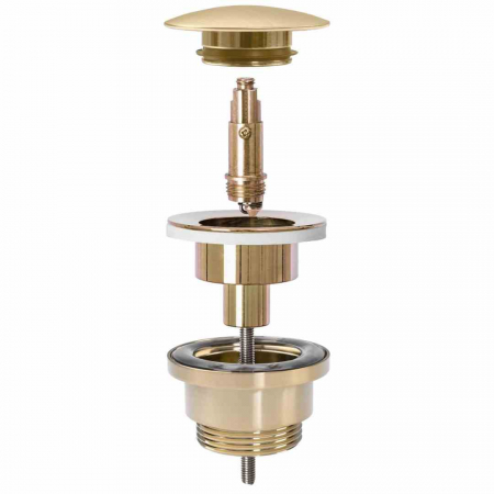 Dop pentru lavoar universal culoare auriu periat cu închidere click-clack model Ventil Brushed Gold [3]