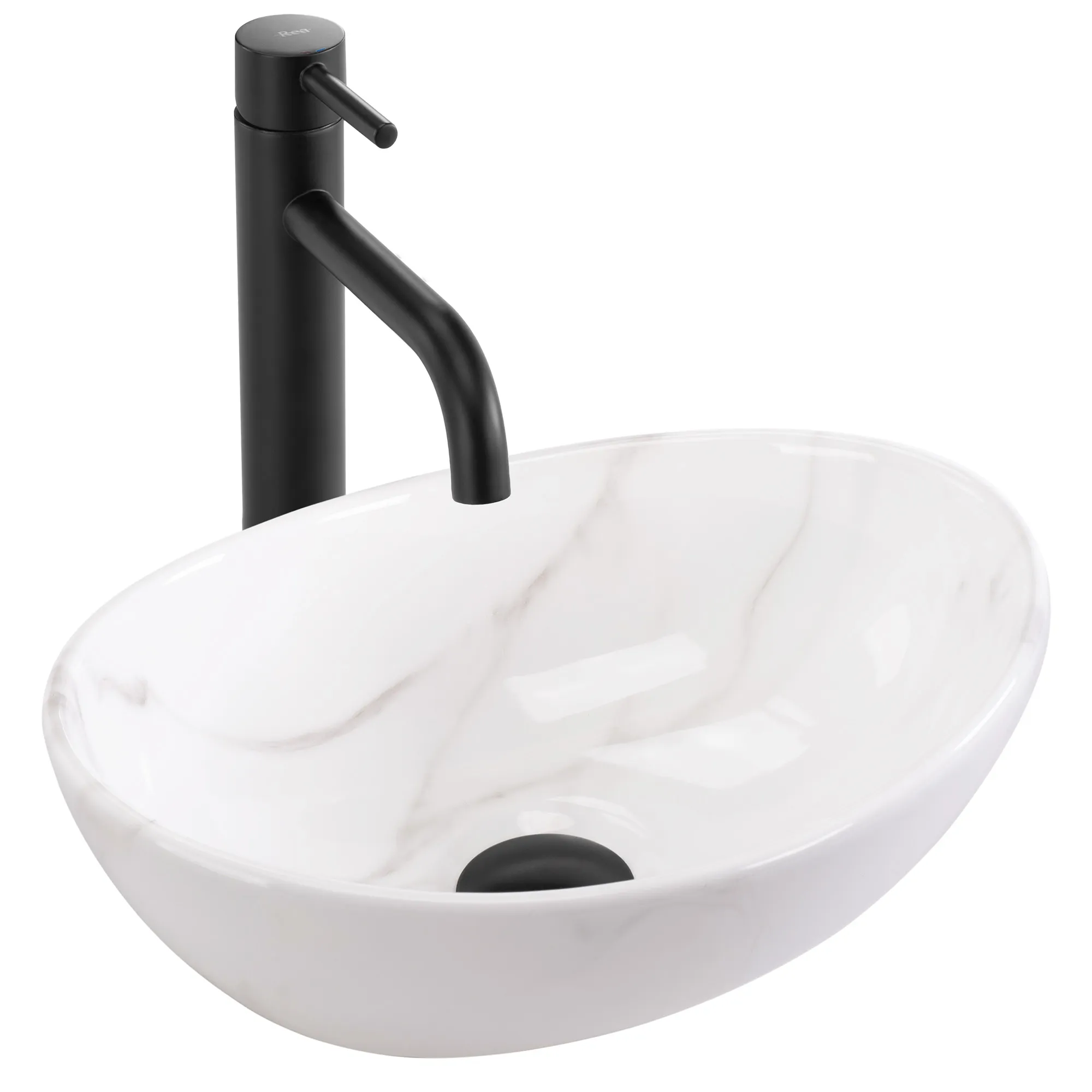 Lavoare pe blat - Lavoar baie pe blat formă ovală lungime 35 cm culoare alb model Sofia Mini Cloudy