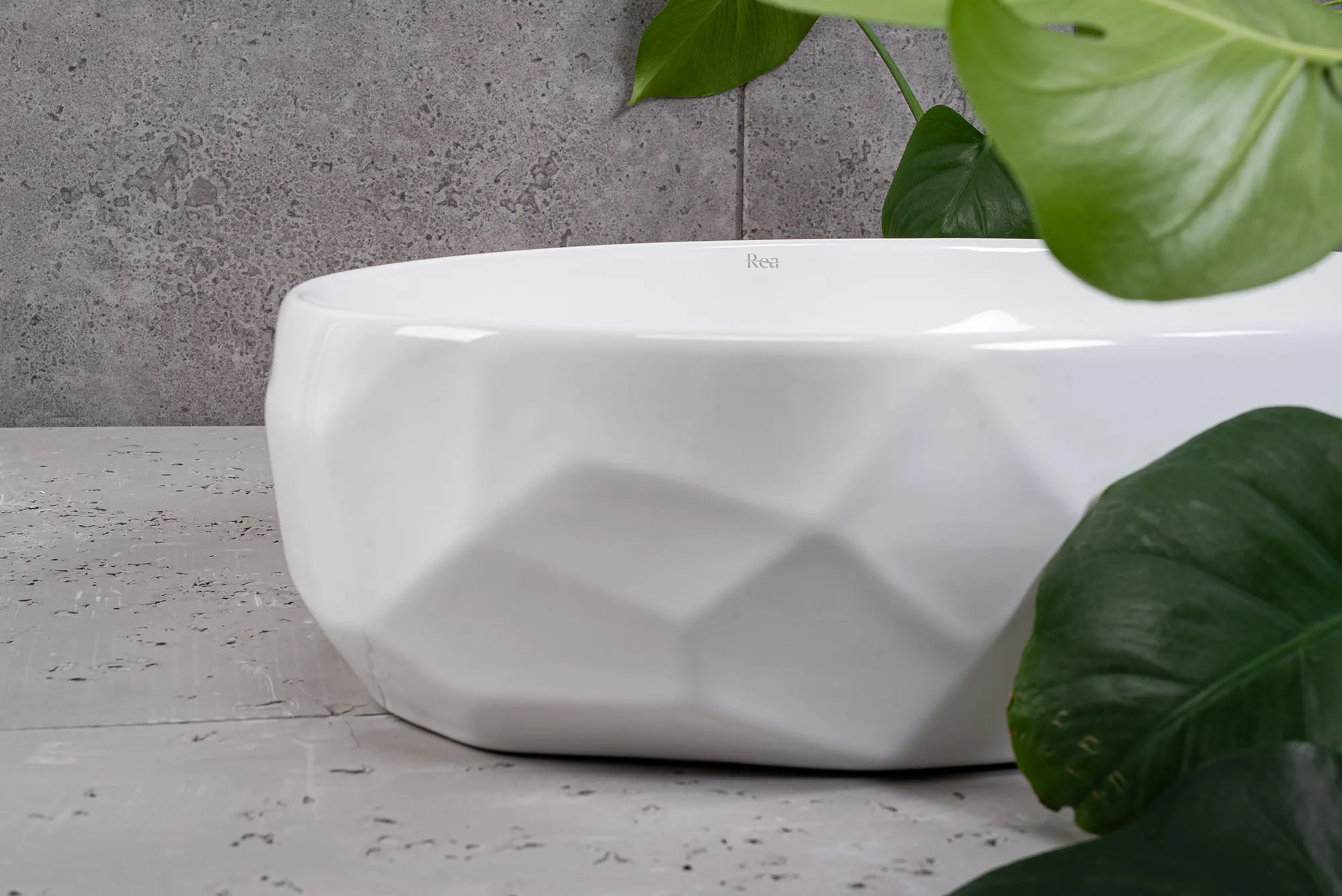 Lavoar baie pe blat formă ovală lungime 60 cm culoare alb model Maya White [3]