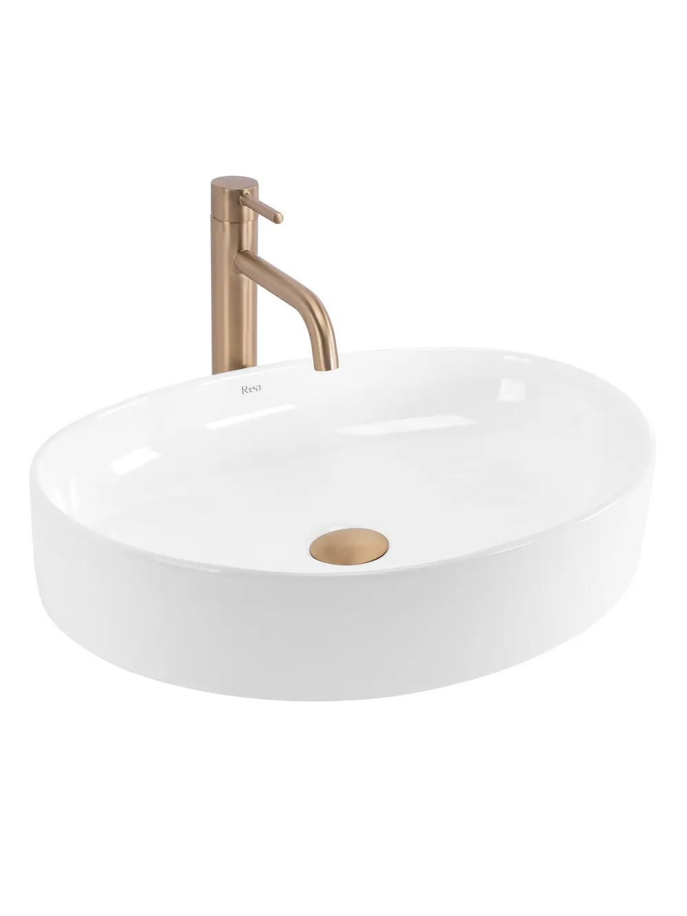 Lavoare pe blat - Lavoar baie pe blat formă ovală lungime 50 cm culoare alb model Sabina