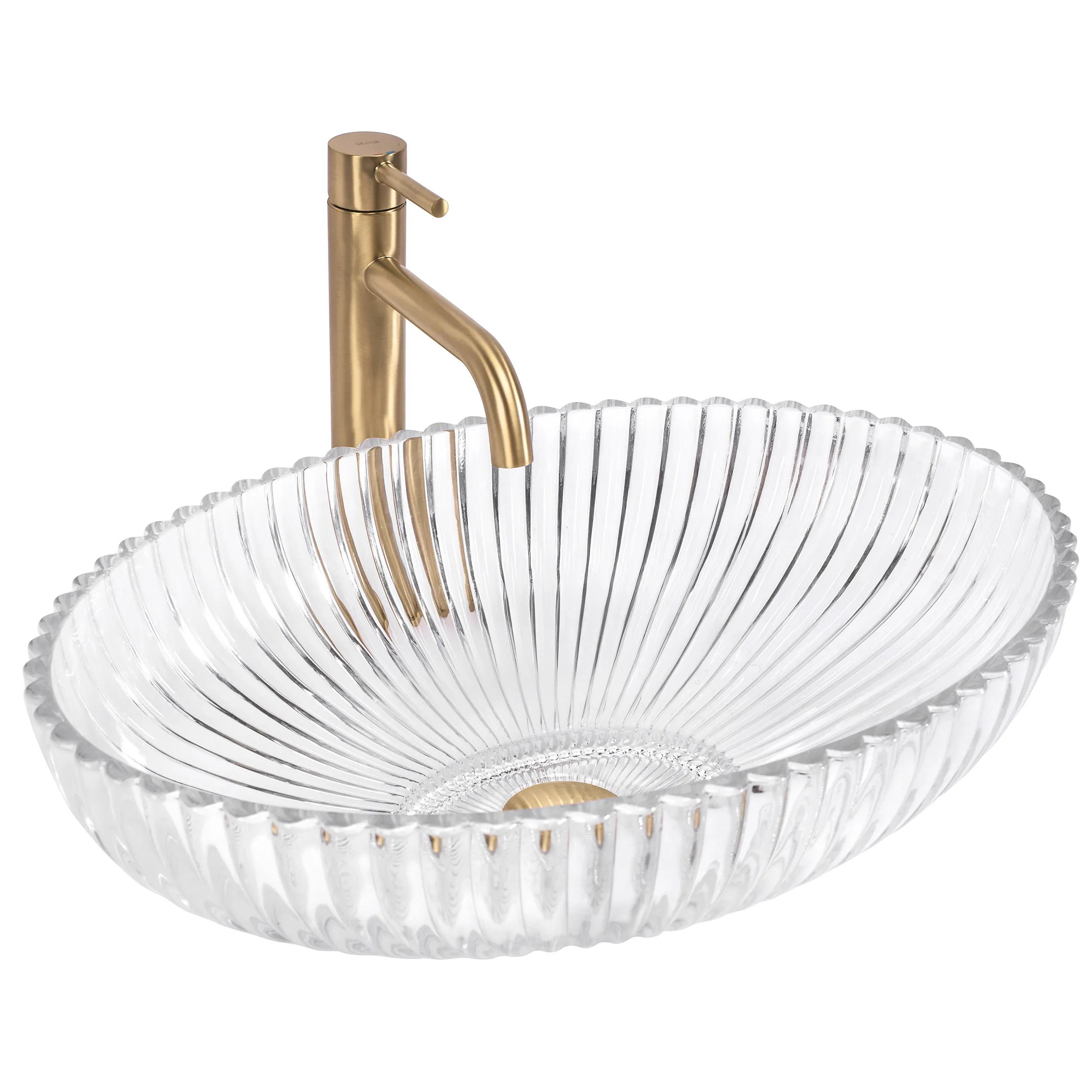 CHIUVETE / LAVOARE - Lavoar baie pe blat formă ovală lungime 51 cm finisaj transparent model Nicole Transparent