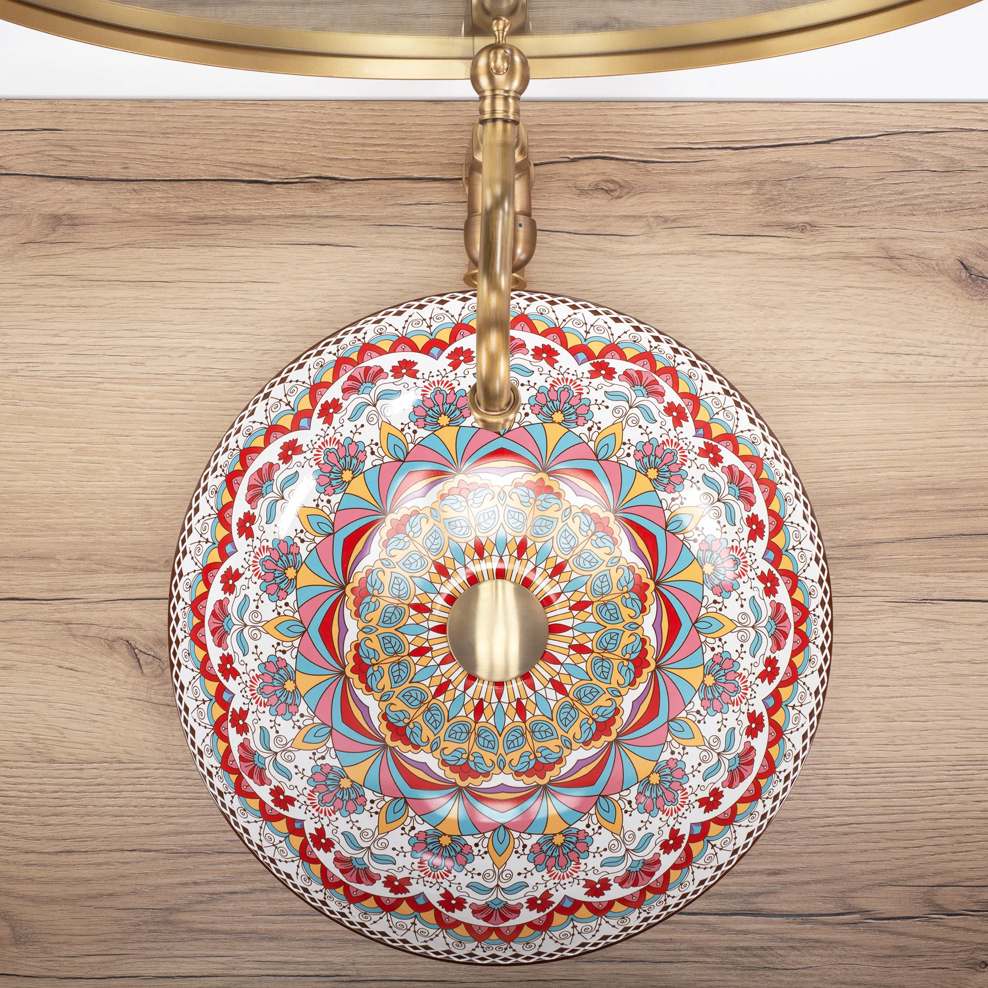 Lavoar baie pe blat formă rotundă lungime 40 cm finisaj multicolor model Peru [4]