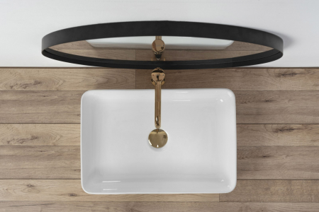 Lavoar baie pe blat formă dreptunghiulară lungime 51 cm culoare alb model Avia [4]
