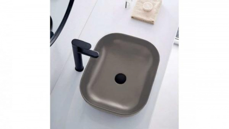 Lavoar baie pe blat formă dreptunghiulară lungime 46 cm culoare gri mat model Belinda Grey Mat [2]