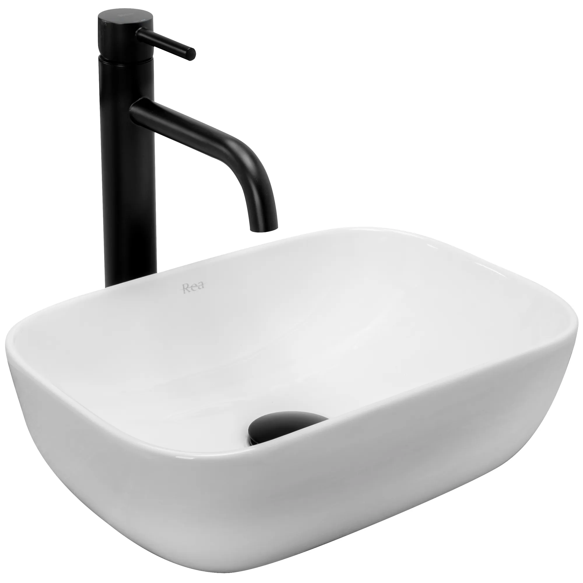 CHIUVETE / LAVOARE - Lavoar baie pe blat formă dreptunghiulară lungime 37 cm culoare alb model Belinda Mini