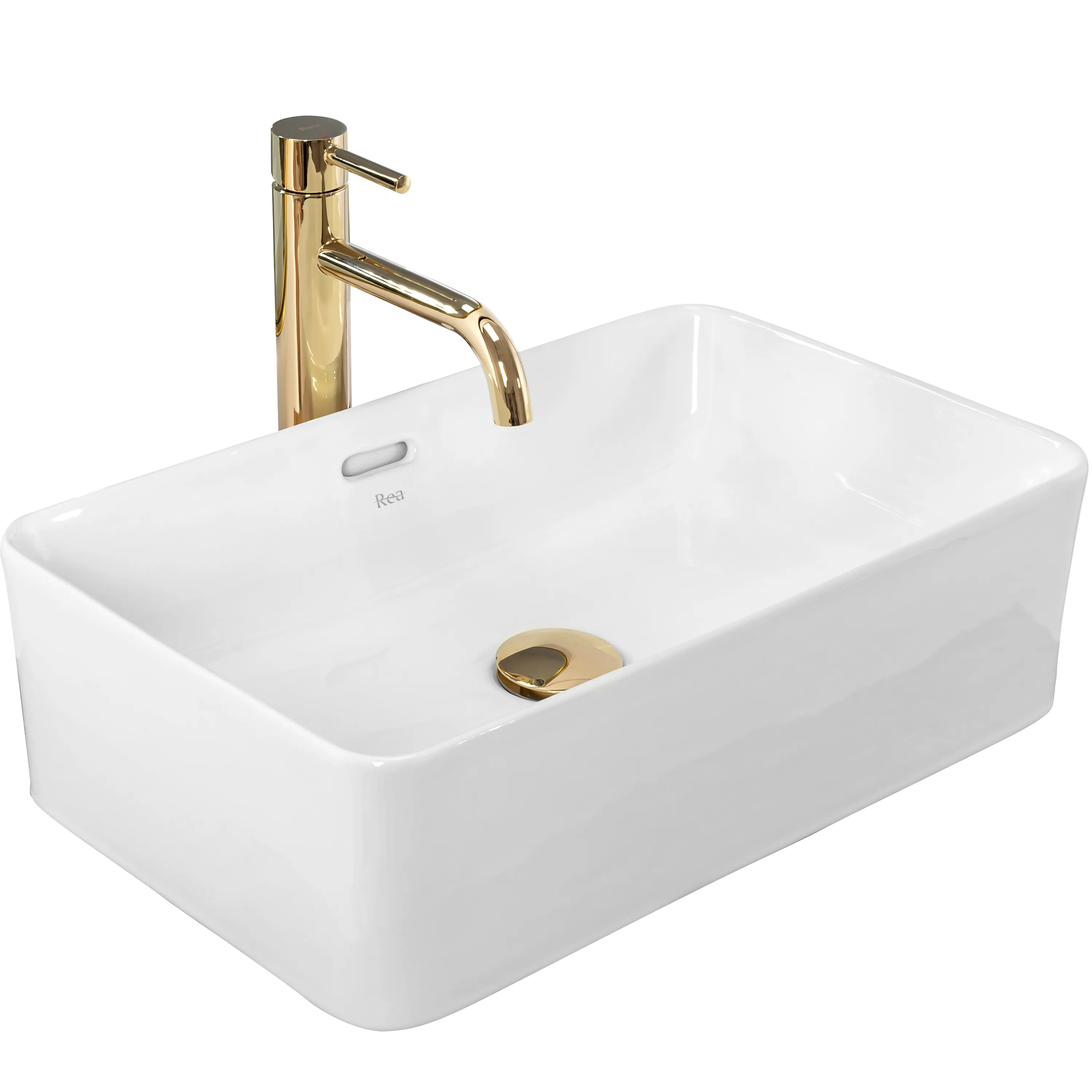 CHIUVETE / LAVOARE - Lavoar baie pe blat formă dreptunghiulară lungime 48 cm culoare alb model Berta White