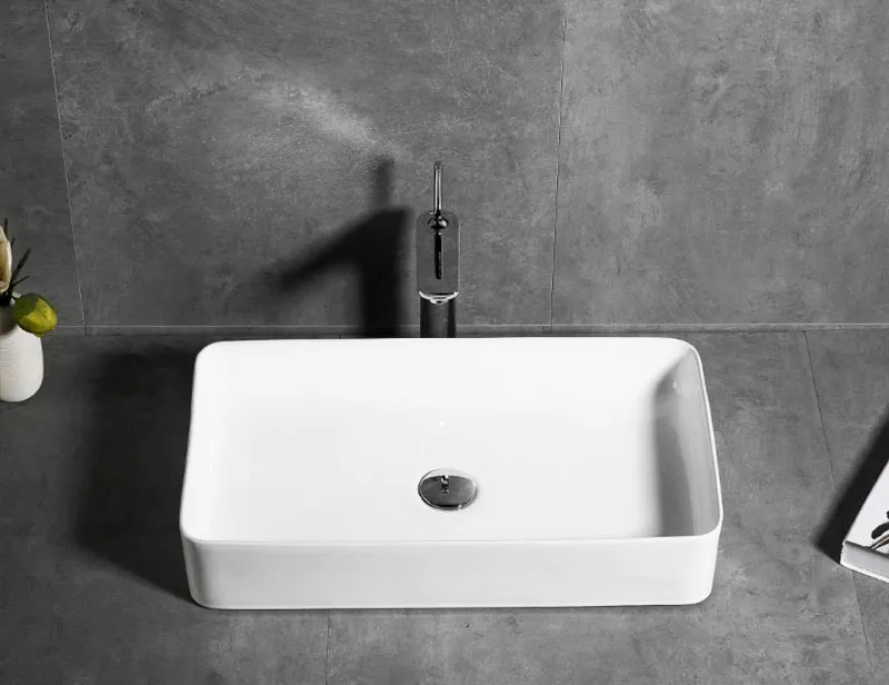 Lavoar pe blat formă dreptunghiulară lungime 61 cm culoare alb model Denis White [1]