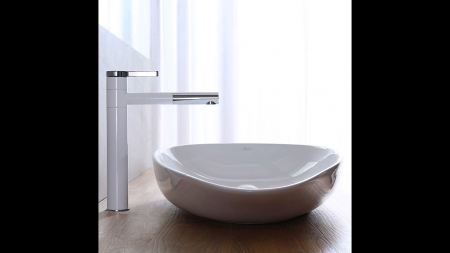 Lavoar baie pe blat formă semiovală lungime 77 cm culoare alb model Greta [5]
