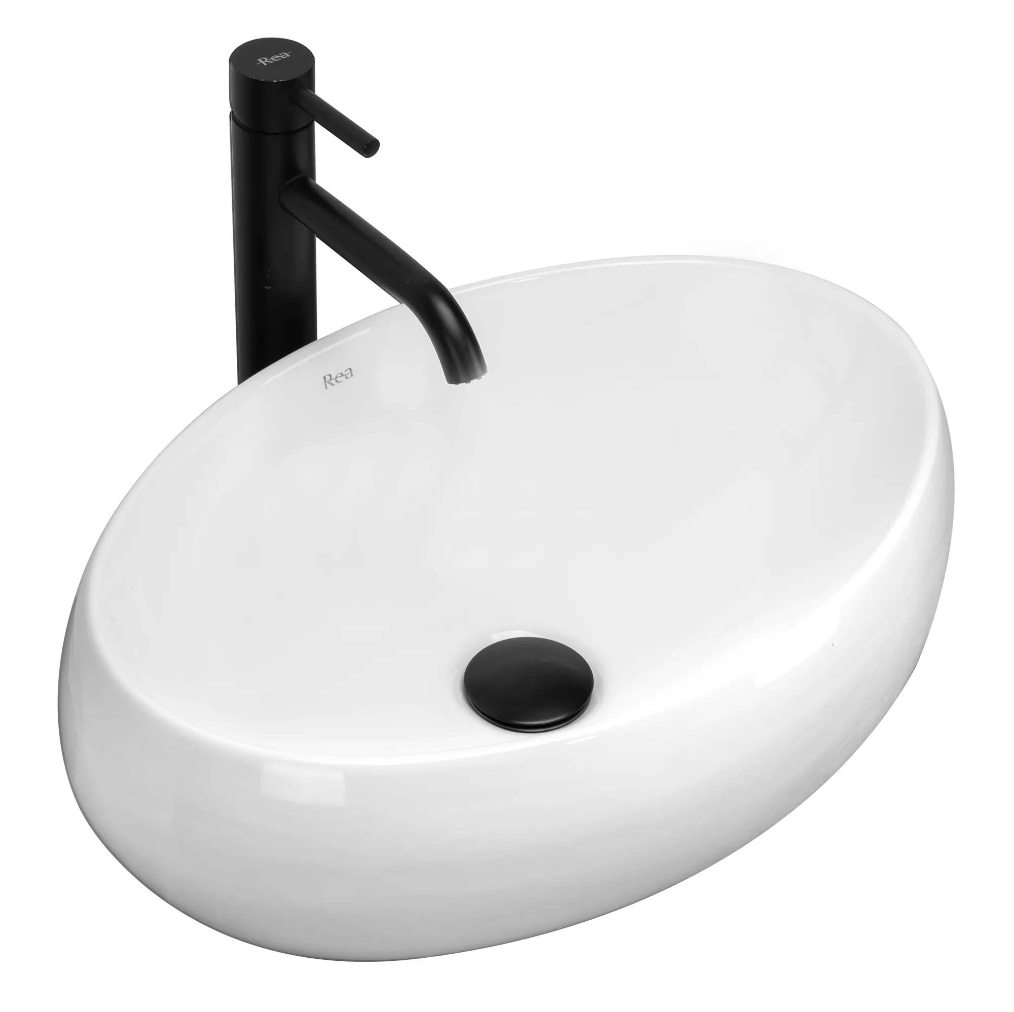 CHIUVETE / LAVOARE - Lavoar pe blat formă ovală lungime 48 cm culoare alb model Linda