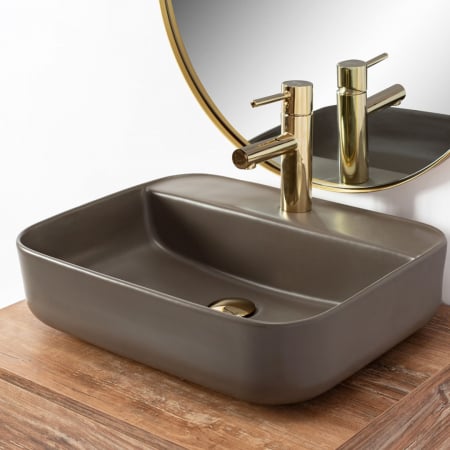 Lavoar baie pe blat formă dreptunghiulară lungime 51 cm culoare gri mat model Martina Grey Mat [2]