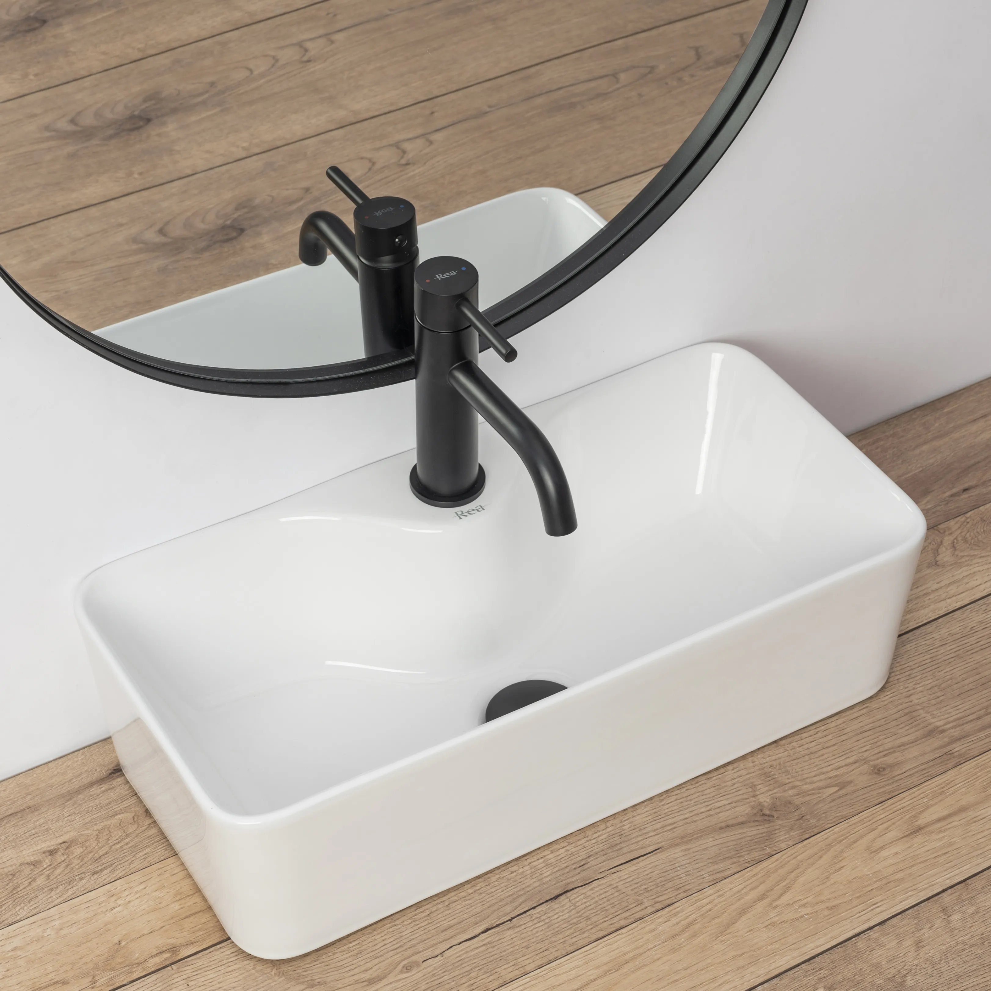 Lavoar baie pe blat formă dreptunghiulară lungime 50 cm culoare alb model Mery White [1]