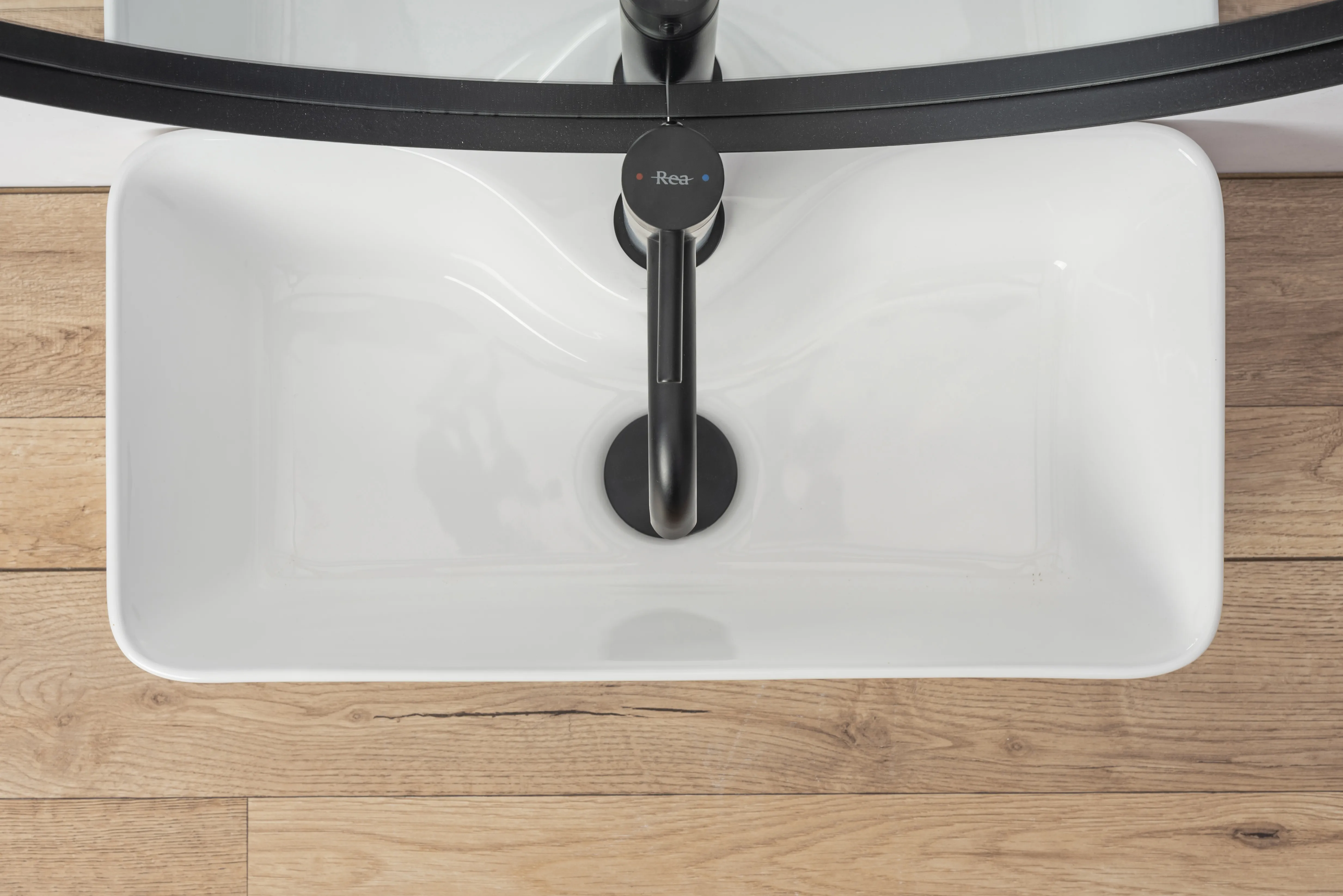 Lavoar baie pe blat formă dreptunghiulară lungime 50 cm culoare alb model Mery White [4]