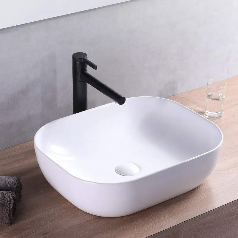 Lavoar pe blat formă dreptunghiulară lungime 50 cm culoare alb model Mona Slim [1]
