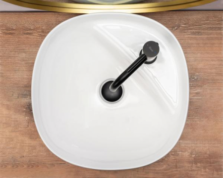 Lavoar baie pe blat formă patrată lungime 46 cm culoare alb model Pola [3]