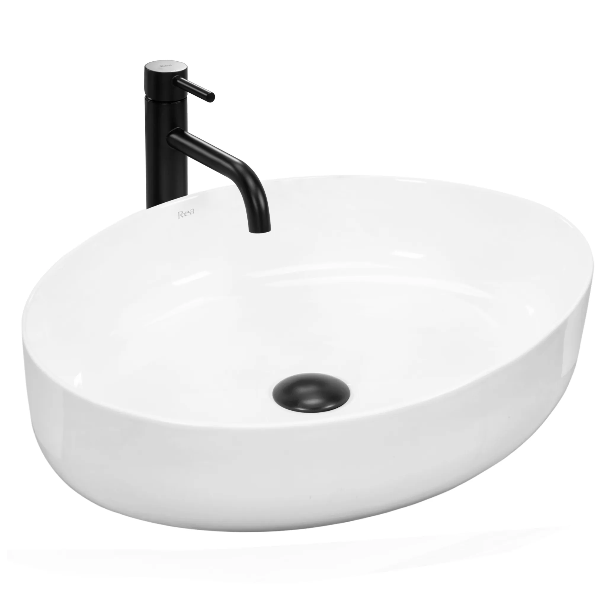 Lavoare pe blat - Lavoar pe blat formă ovală lungime 55 cm culoare alb model Queen White