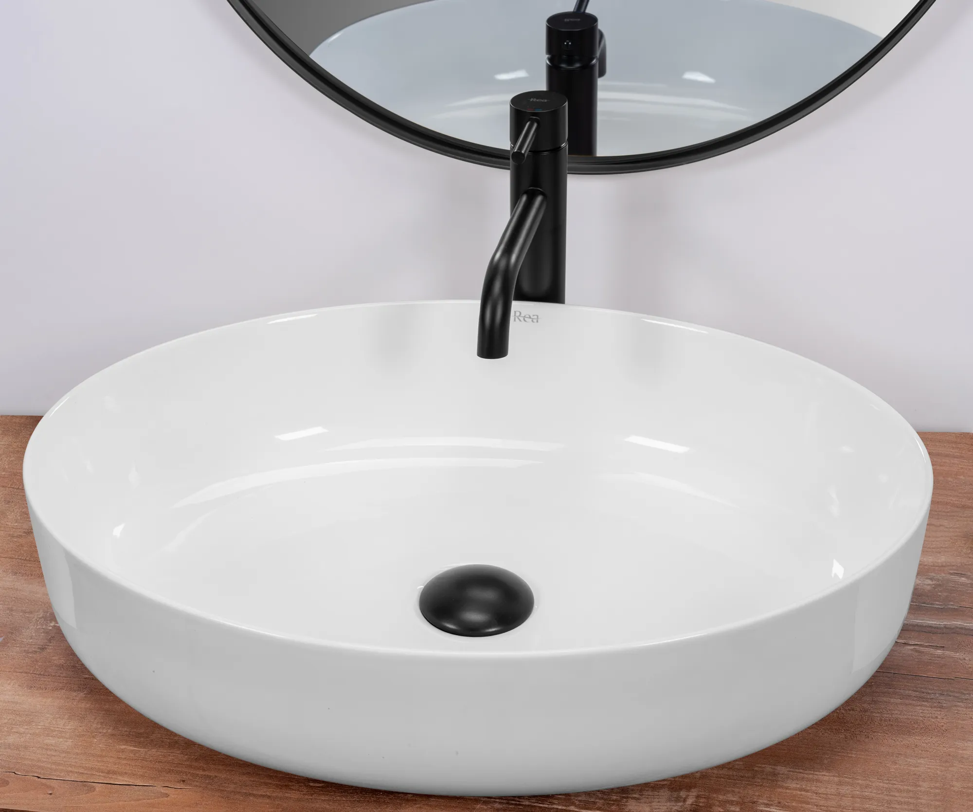 Lavoar pe blat formă ovală lungime 55 cm culoare alb model Queen White [1]
