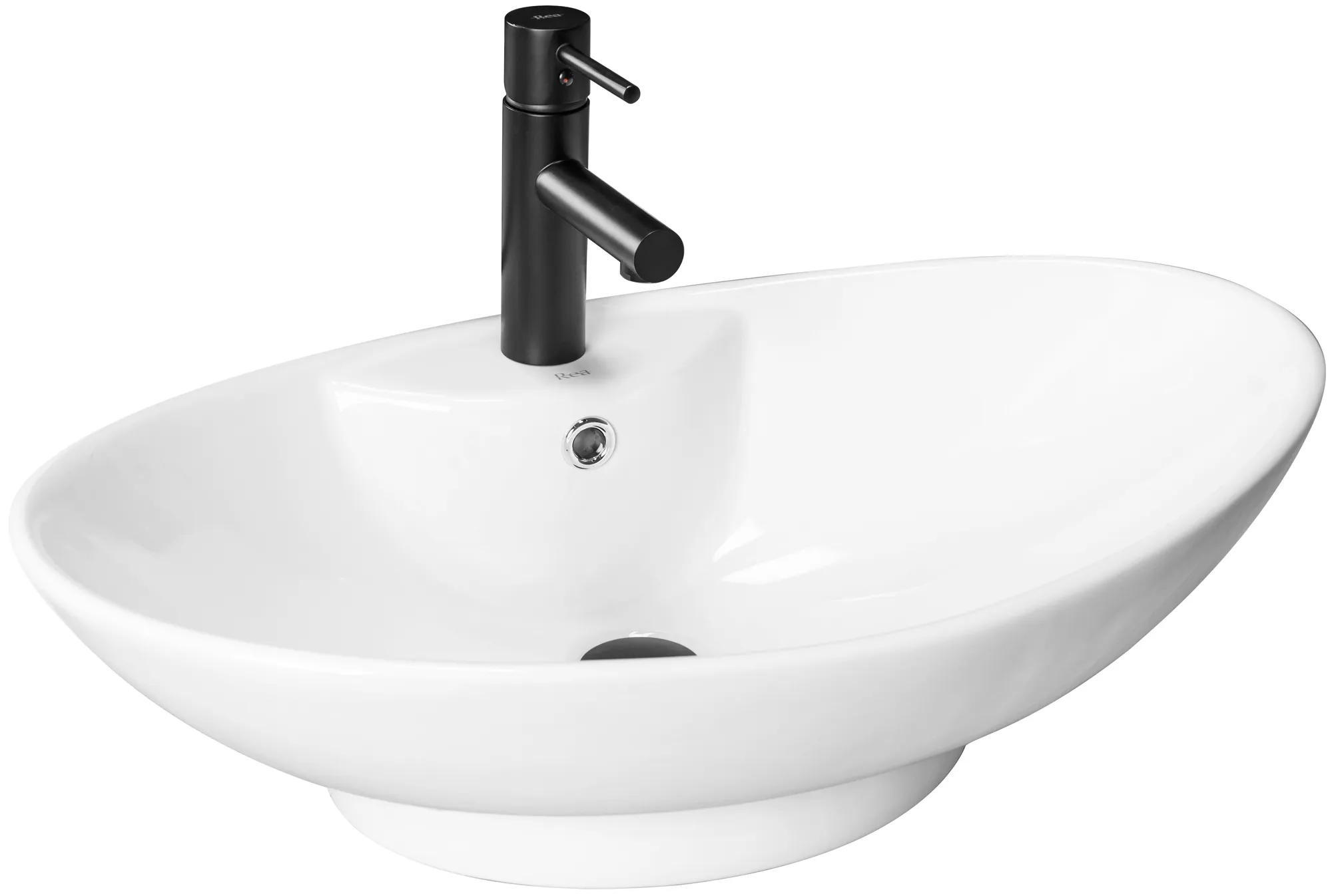 CHIUVETE / LAVOARE - Lavoar baie pe blat formă ovală lungime 66 cm culoare alb model Rosa