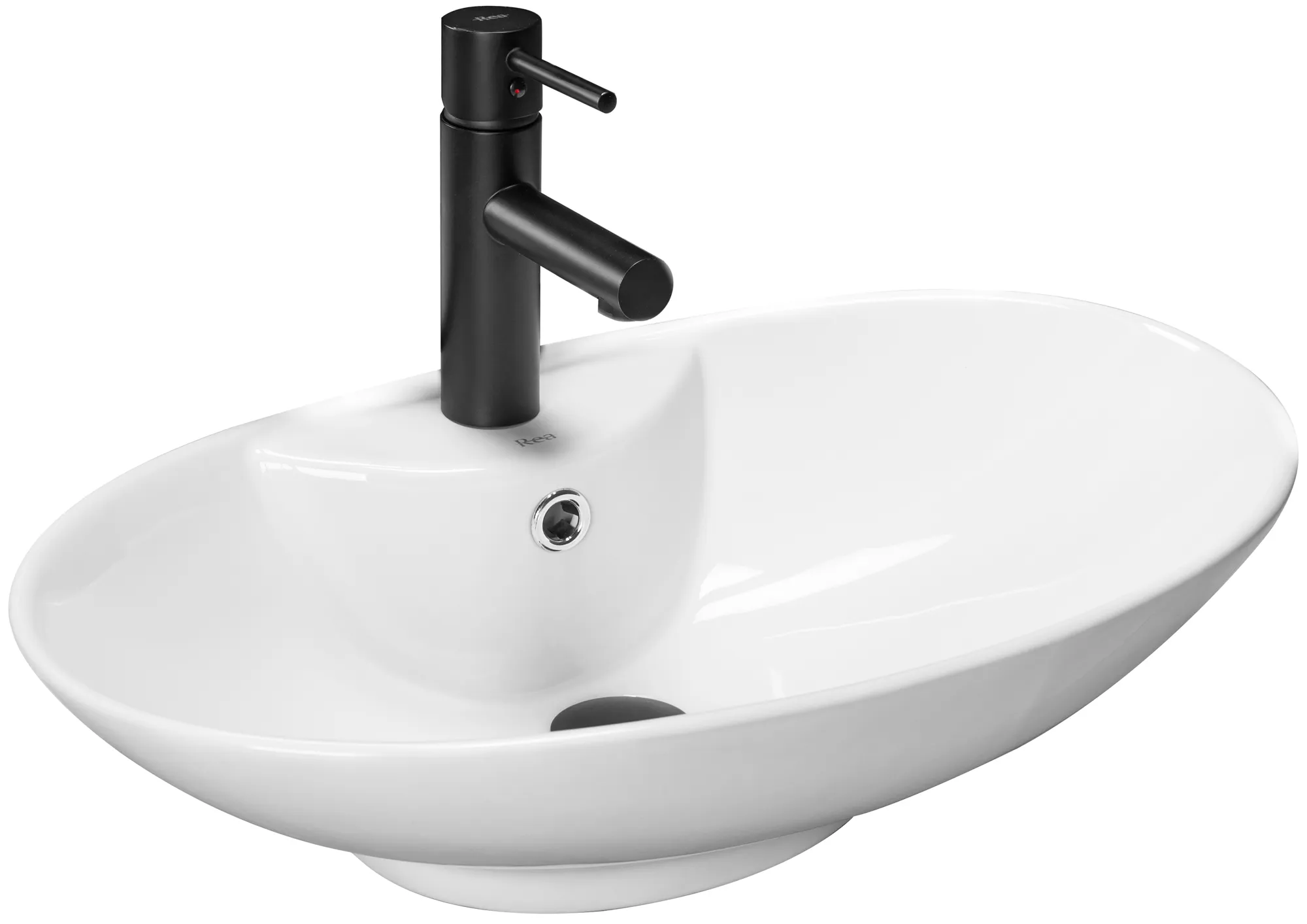 CHIUVETE / LAVOARE - Lavoar baie pe blat formă ovală lungime 58 cm culoare alb model Rosa Mini