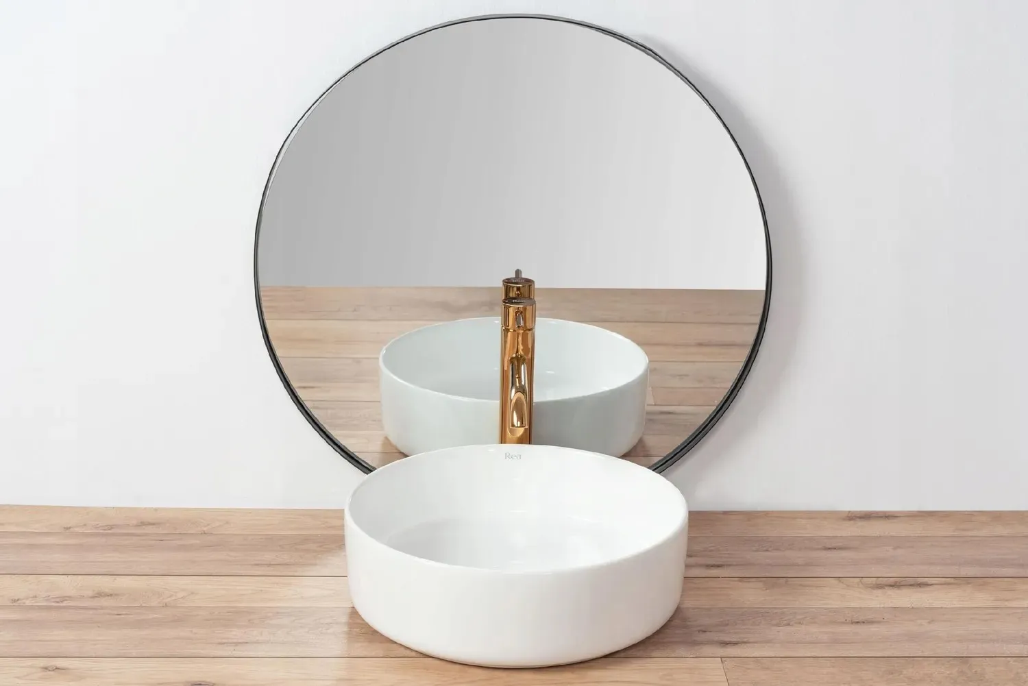 Lavoar baie pe blat formă rotundă lungime 36 cm culoare alb model Sami White [2]