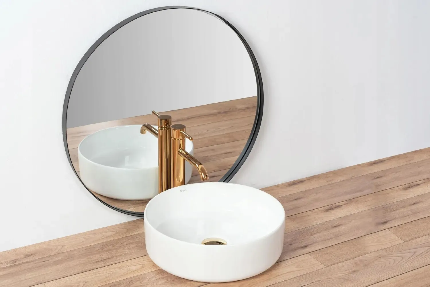 Lavoar baie pe blat formă rotundă lungime 36 cm culoare alb model Sami White [1]