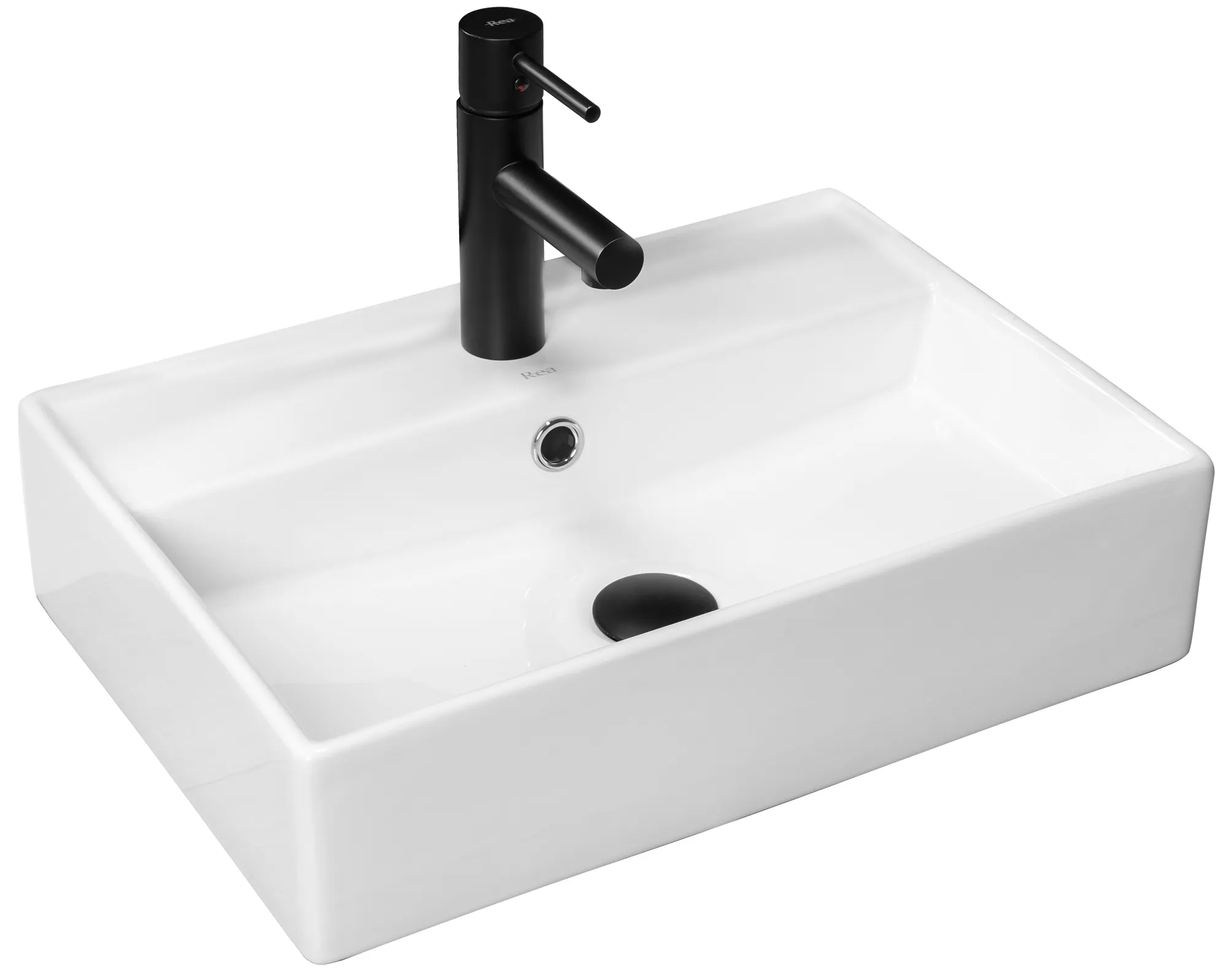 CHIUVETE / LAVOARE - Lavoar baie pe blat formă dreptunghiulară lungime 50 cm culoare alb model Valeria